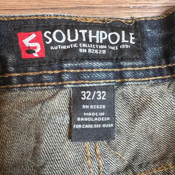 Southpole Distressed Ripped Jeans Acid Wash Blue Denim - Picture 5 of 7